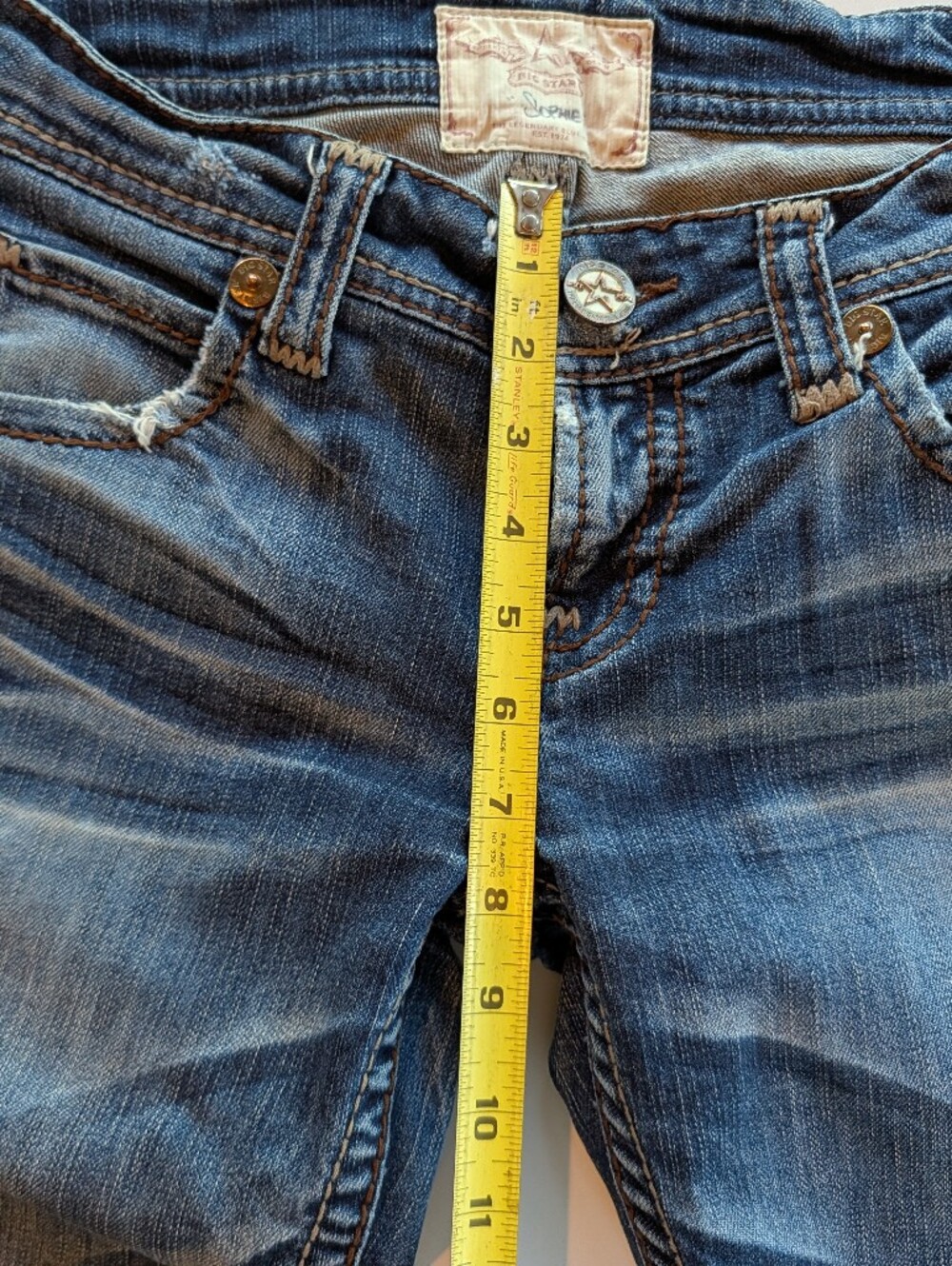Y2K Big Star Sophie Low Rise Embellished Pockets Denim Jeans 28L - Picture 9 of 12